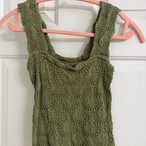 Olive Textured Tank Top - Women